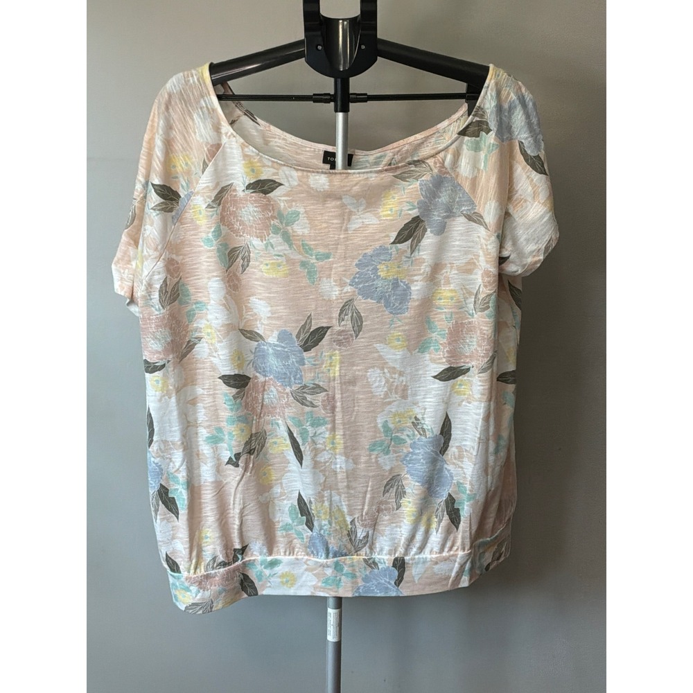 Torrid Floral Off Shoulder Top Womens 3 Pink Slub Knit Boho